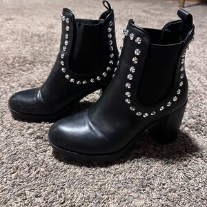 Nicole Miller Black studded platform Boots